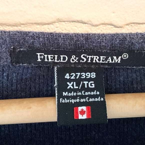 Field&Stream Men Tee Micro Waffle knit Henley thermal Long sleeve cotton Blue XL - Picture 4 of 11